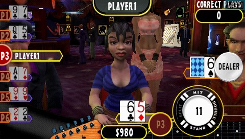 In-game screen of the game Hard Rock Casino on Sony PSP