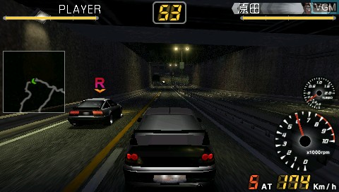 In-game screen of the game Wangan Midnight Portable on Sony PSP