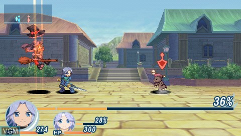 In-game screen of the game Tales of Phantasia - Narikiri Dungeon X on Sony PSP