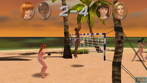 In-game screen of the game Dead or Alive Paradise on Sony PSP