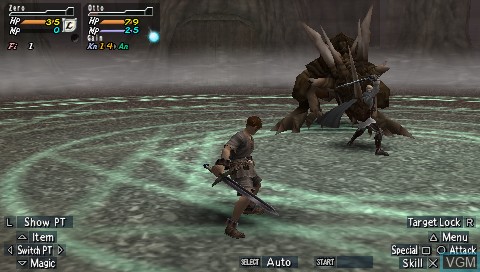 In-game screen of the game Valhalla Knights 2 on Sony PSP