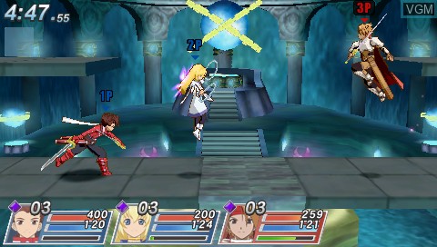 In-game screen of the game Tales of VS. on Sony PSP