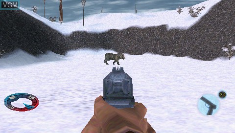 In-game screen of the game Carnivores - Ice Age on Sony PSP