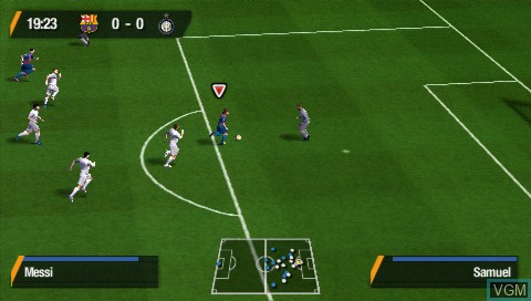 In-game screen of the game FIFA 12 on Sony PSP