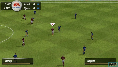 In-game screen of the game FIFA 06 on Sony PSP