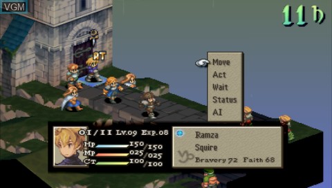 In-game screen of the game Final Fantasy Tactics - The War of the Lions on Sony PSP
