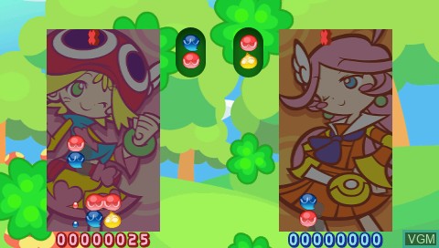 In-game screen of the game Puyo Puyo! 15th Anniversary on Sony PSP