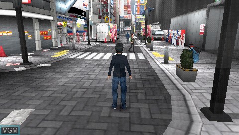 In-game screen of the game Akiba's Trip on Sony PSP