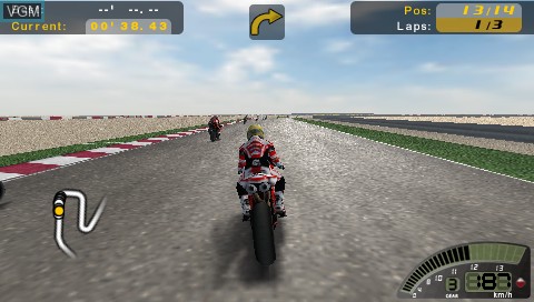 In-game screen of the game SBK-08 Superbike World Championship on Sony PSP