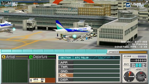 In-game screen of the game I am an Air Traffic Controller Airport Hero Tokyo on Sony PSP