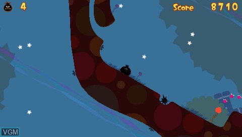 In-game screen of the game LocoRoco Midnight Carnival on Sony PSP