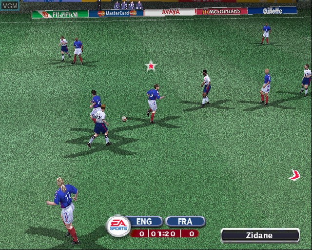 In-game screen of the game 2002 FIFA World Cup on Sony Playstation 2