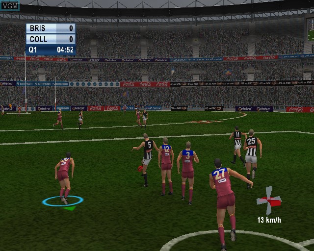 In-game screen of the game AFL Live 2004 on Sony Playstation 2