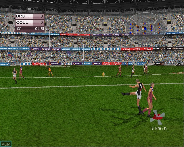 In-game screen of the game AFL Live Premiership Edition on Sony Playstation 2