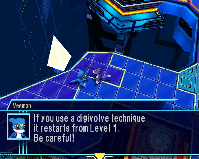 In-game screen of the game Digimon World 4 on Sony Playstation 2
