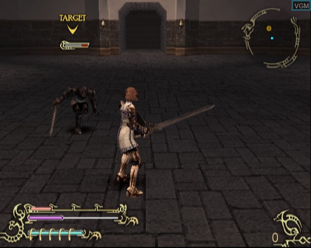 In-game screen of the game Drakengard 2 on Sony Playstation 2