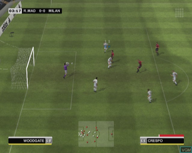 In-game screen of the game Club Football 2005 - AC Milan on Sony Playstation 2