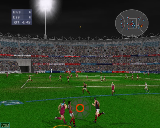 In-game screen of the game AFL Live 2003 on Sony Playstation 2