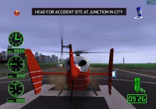 In-game screen of the game Air Ranger - Rescue Helicopter on Sony Playstation 2