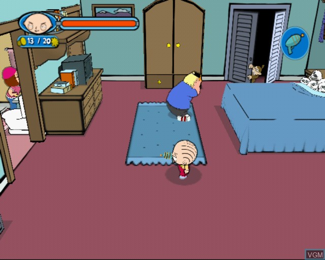 In-game screen of the game Family Guy on Sony Playstation 2