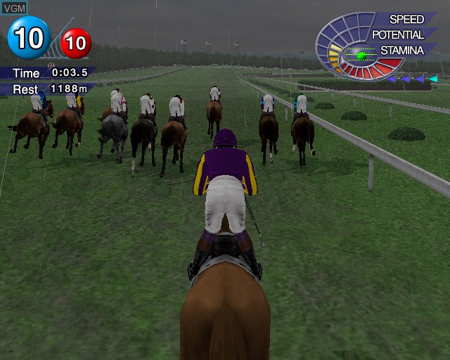 In-game screen of the game G1 Jockey on Sony Playstation 2