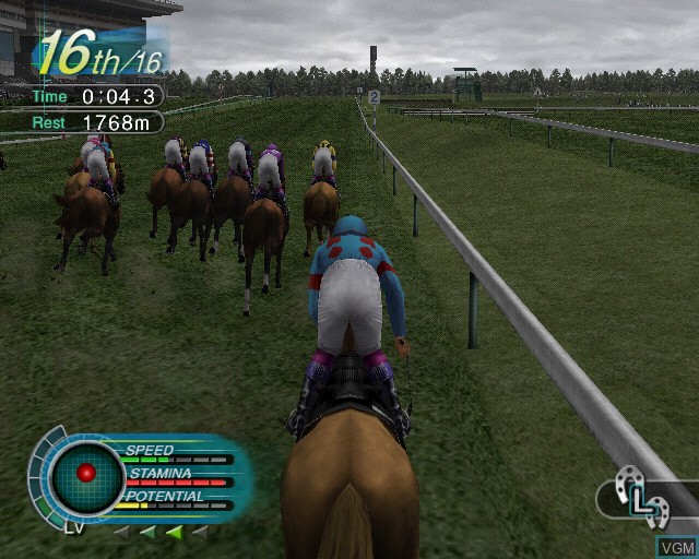 In-game screen of the game G1 Jockey 3 on Sony Playstation 2