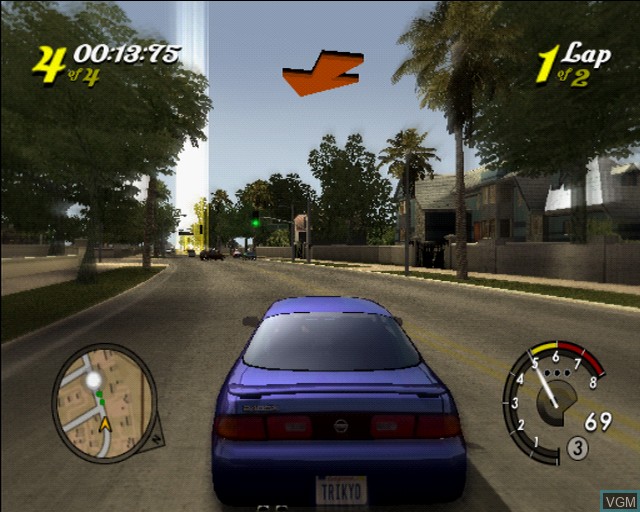 In-game screen of the game L.A. Rush on Sony Playstation 2