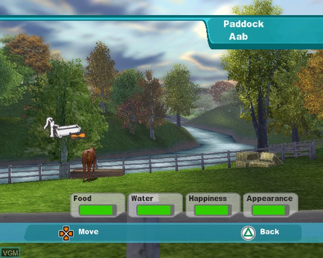 In-game screen of the game Lucinda Green's Equestrian Challenge on Sony Playstation 2