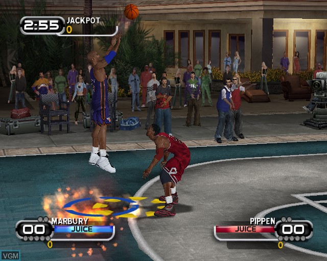 In-game screen of the game NBA Ballers on Sony Playstation 2