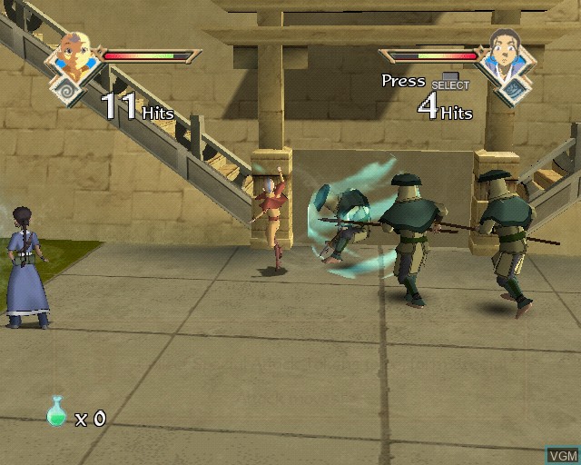 In-game screen of the game Avatar - The Legend of Aang - The Burning Earth on Sony Playstation 2