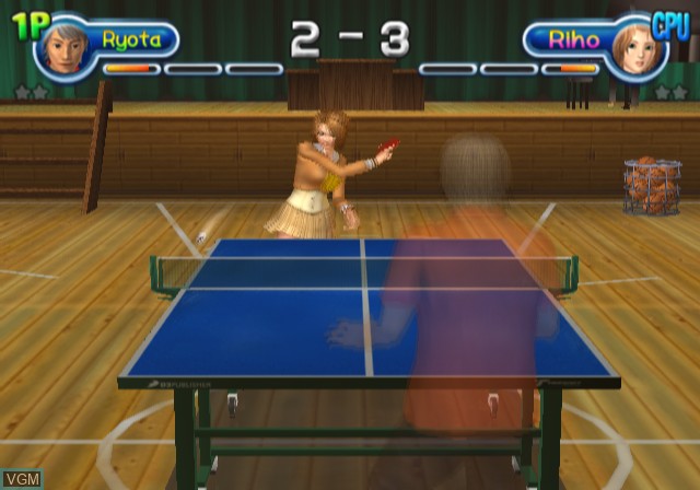 In-game screen of the game Pink Pong on Sony Playstation 2