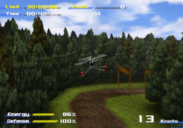 In-game screen of the game RC Sports - Copter Challenge on Sony Playstation 2