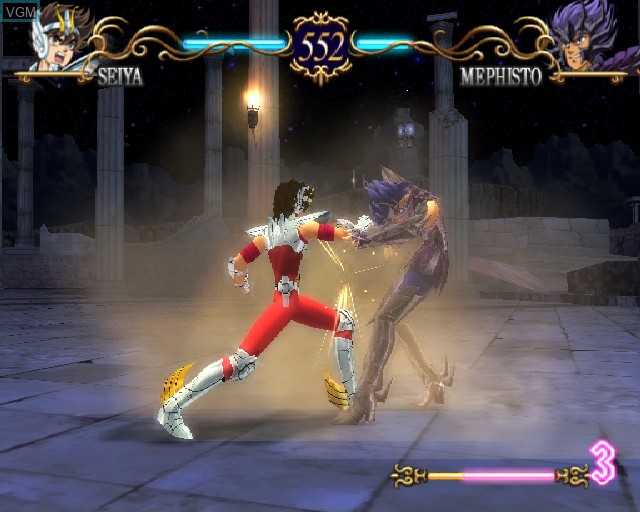 In-game screen of the game Saint Seiya - The Hades on Sony Playstation 2