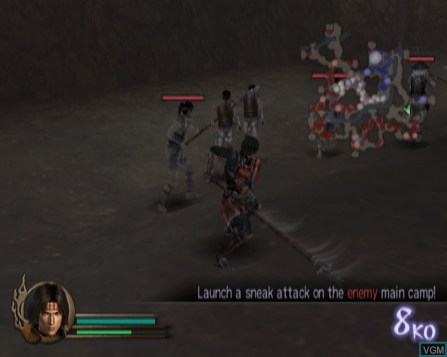 In-game screen of the game Samurai Warriors on Sony Playstation 2