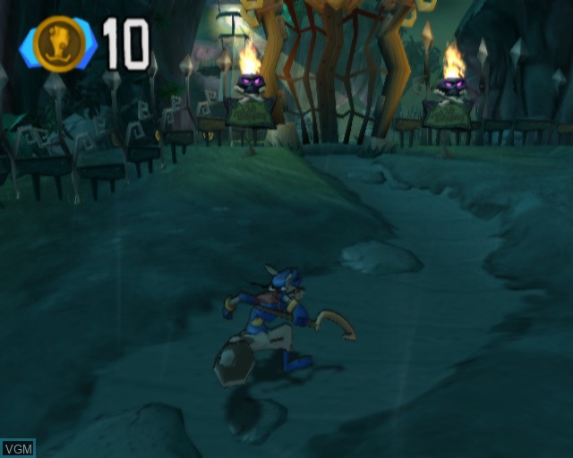 In-game screen of the game Sly Raccoon on Sony Playstation 2