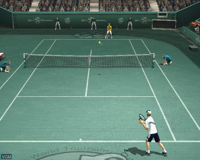 In-game screen of the game Smash Court Tennis Pro Tournament 2 on Sony Playstation 2