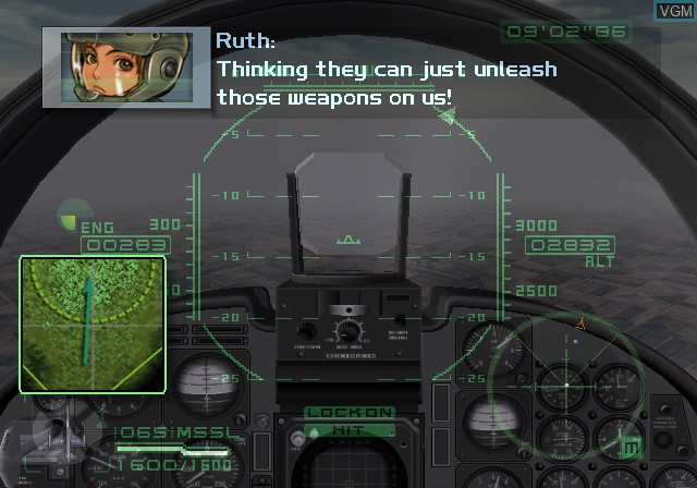 In-game screen of the game AirForce Delta Strike on Sony Playstation 2
