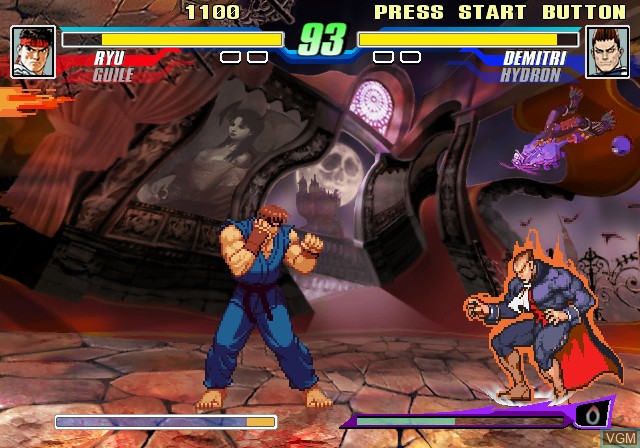 In-game screen of the game Capcom Fighting Evolution on Sony Playstation 2