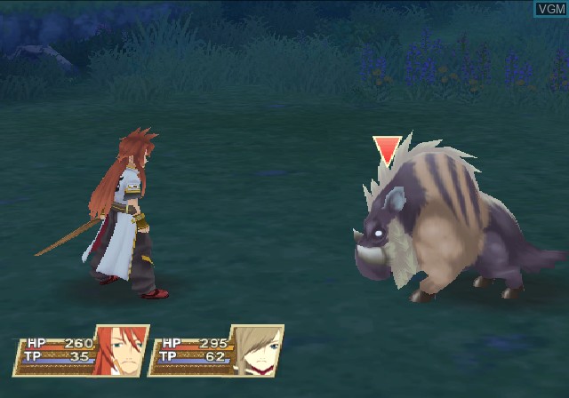 In-game screen of the game Tales of the Abyss on Sony Playstation 2