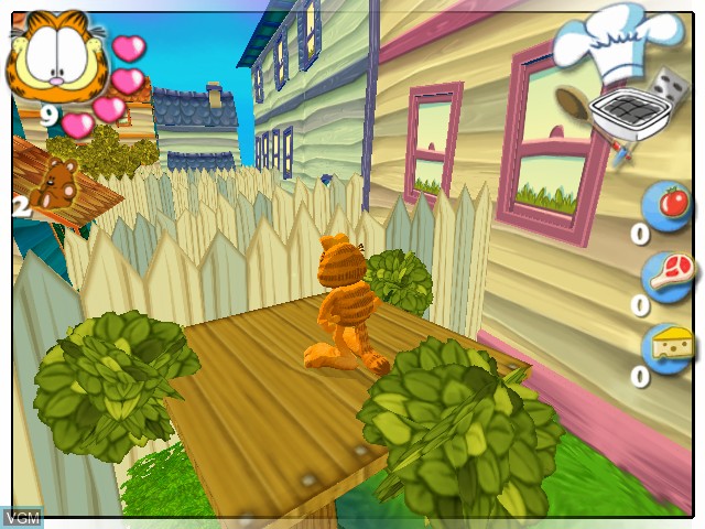 In-game screen of the game Garfield - Saving Arlene on Sony Playstation 2