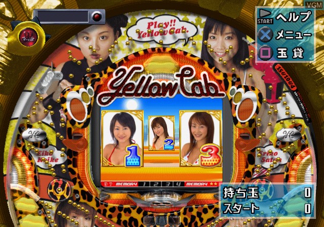 In-game screen of the game Pachitte Chonmage Tatsujin 6 - CR Pachinko Yellow Cab on Sony Playstation 2