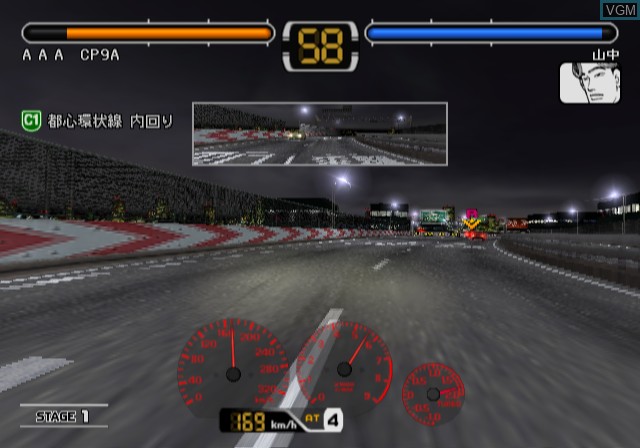 In-game screen of the game Wangan Midnight on Sony Playstation 2