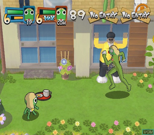 In-game screen of the game Gaeguri Jungsa Keroro - Bulkkottwineun Battle Royale Z on Sony Playstation 2