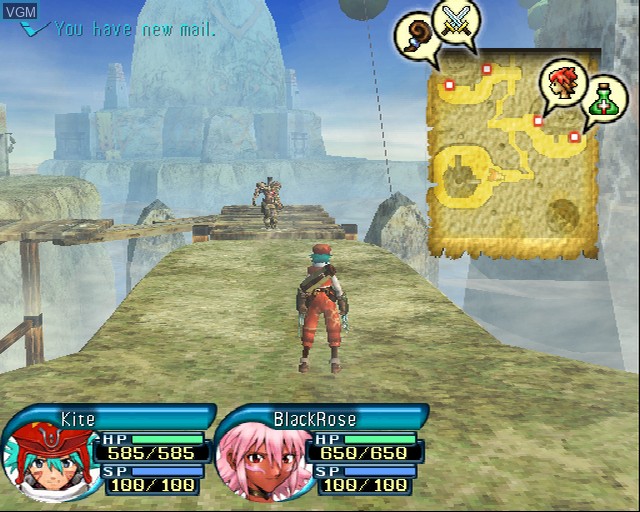 In-game screen of the game .hack//Vol. 1 x Vol. 2 on Sony Playstation 2