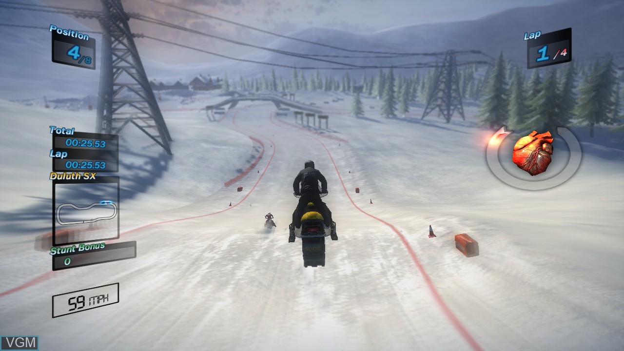 In-game screen of the game Ski Doo - Snowmobile Challenge on Sony Playstation 3