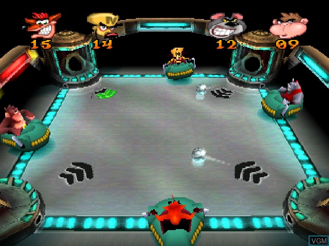 In-game screen of the game Crash Bandicoot Carnival on Sony Playstation