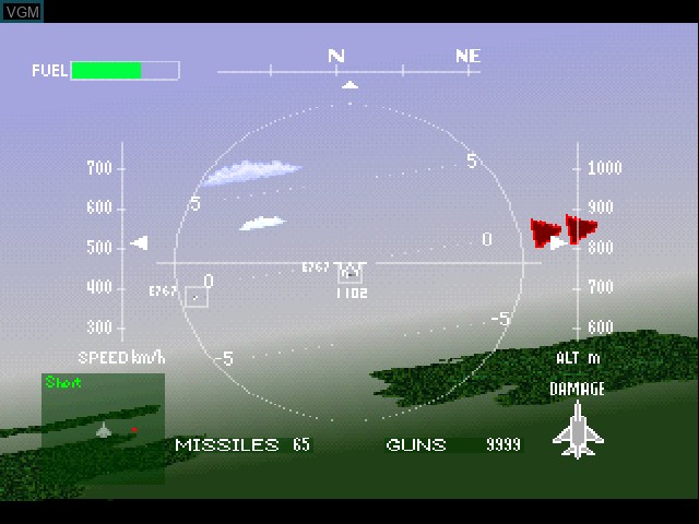 In-game screen of the game Air Combat on Sony Playstation