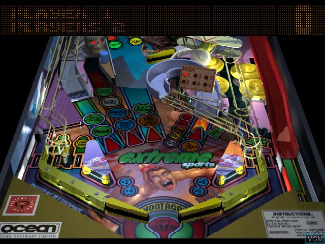 In-game screen of the game True Pinball on Sony Playstation