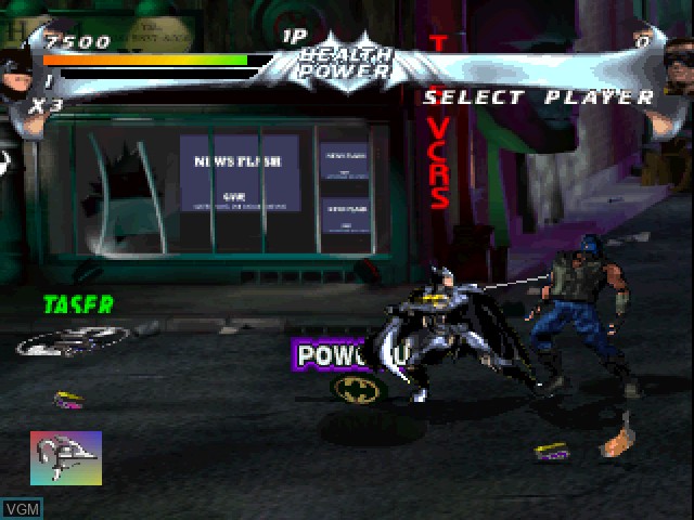 In-game screen of the game Batman Forever - The Arcade Game on Sony Playstation