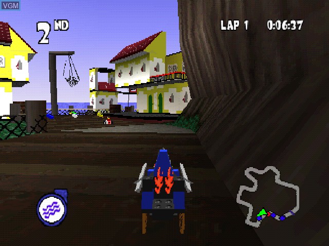 In-game screen of the game LEGO Racers on Sony Playstation